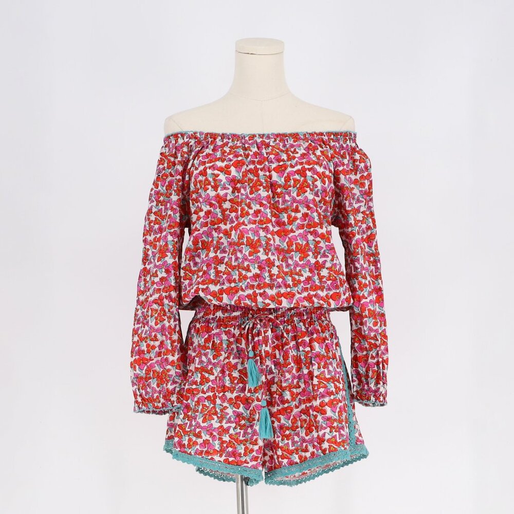 Roberta Roller Rabbit Joana Niama Off the Shoulder Romper Size S